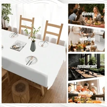 1 pieza Mantel rectangular con tema navideño - a prueba de aceite, impermeable, resistente a las manchas, funda de mesa fácil de limpiar para fiesta en casa, comedor, decoración de mesa de café - decoración perfecta para la temporada festiva