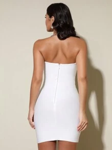 Love Aing Nieuwe dames illusie handgemaakte strass mini sexy bandage cocktailparty nachtclub beroemdheid bandeau jurk