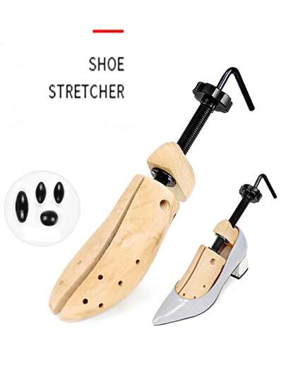 1pc Wooden Shoe Stretcher For Flat Shoes, Unisex, Suitable For Both Men And Women, Apricot Color