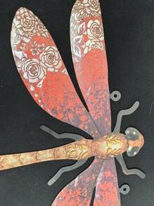 POSIGLOWTH 1pc Iron Metal Flatness Dragonfly Wall Art Decor Hanging Wall Ornament For Kitchen Living Room Bedroom Terrace Balcony Patio Fence Outdoor Indoor Decoration, Wall Sculpture Art, Handmade Gifts For Family, Friends