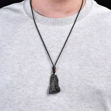 1pc Natural Desert Retro Iron Meteorite Pendant, Wishing Stone, Original Stone Wealth Pendant, Guardian Peace Necklace, Natural Gem Pendant, Quartz Crystal Necklace, Couple Necklace, Gift For Her, Suitable For Holiday Party Gifts, Quartz Crystal Gifts. - View 6