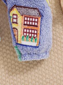 Mono de forro polar con diseño de animales para bebé recién nacido niño, mono unisex para bebé para exteriores - Azul - Ver 3