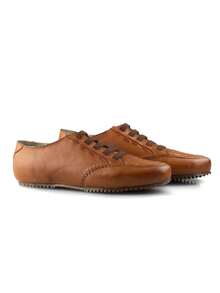 Women's Casual Leather Mari Sneakers - Lạc đà - Xem 4