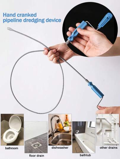 1pc Drain Cleaner, Effective For Clogged Pipes, Suitable For Toilet, Kitchen Sink, Bathroom And Bathtub Cleaning