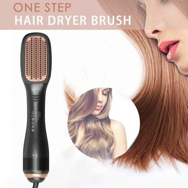 1pc 3-In-1 Multifunctional Hair Dryer Brush & Straightener - Powerful Blow Dryer, Ionic Hot Air Styler Brush For Wet & Dry Hair, Professional Hair Styling Tool