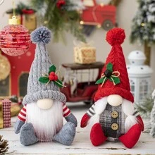 1pc Premium Knitted Lighted Santa Hat Christmas Decor, Suitable For Holiday Party, Christmas Party, Halloween Decoration, Scene Decoration, Festival Decoration, Home Decoration, Office Decoration, Party Gift, Room Decoration, Aesthetic Room Decor, Bedroom Decoration, Home Decor, Fun Christmas Party Decoration, Christmas Holiday, Happy New Year, Christmas Gift, Christmas Ornament
