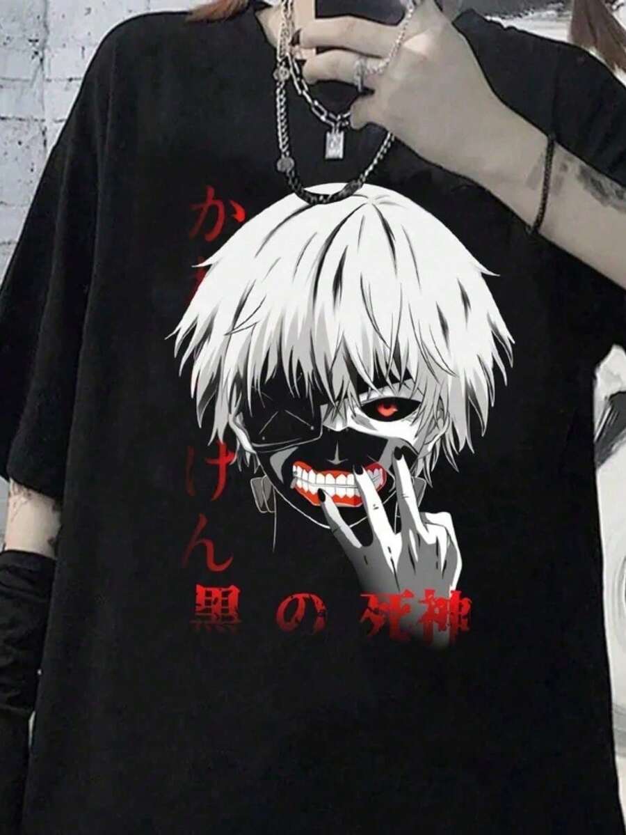 Anime Tokkyo Ghoull T-Shirt Unisex 100% Cotton Streetwear Launch Shipping In Various Colors!! - màu đen - Xem 1