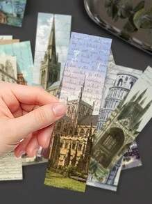 30pcs World Famous Architecture Style Vintage Bookmarks, Paper Reading Decor Cards For DIY Back To School - Multicolor - View 5