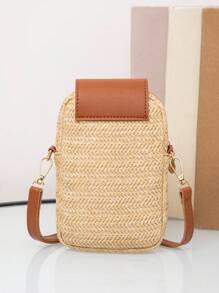 Nueva bolsa de paja de estilo europeo y americano con correa cruzada diagonal, bolso de viaje trenzado, bolso de almacenamiento portátil, bolso de Body cruzado, bolsa de playa, esencial de verano, mejor combinación, bolsa de vacaciones de para el verano