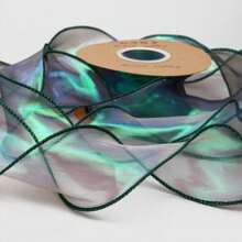 Assorted Bow Tie Ribbon, Iridescent Fish Tail Tulle Fringe, Wave Chiffon Ribbon, Handmade Hair Accessory Ornaments, Birthday Gift Packaging Ribbon, Valentine's Day Bouquet Ribbon (2 Styles Random Delivery),Christmas