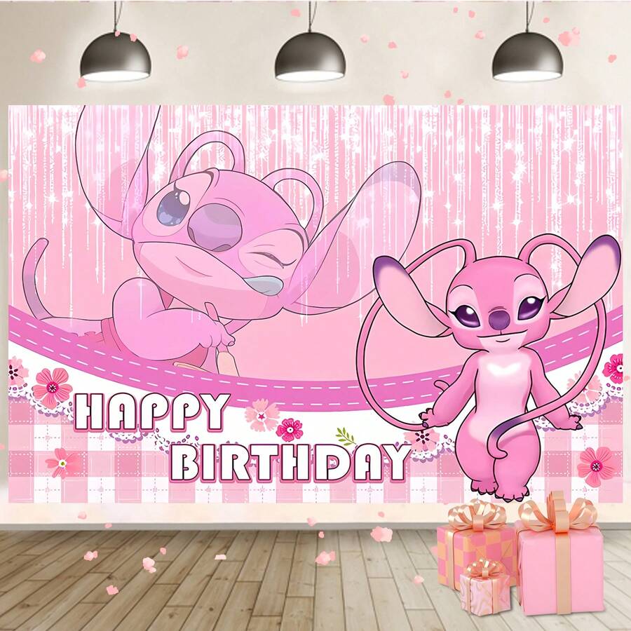 1 件 - 史迪奇生日派对装饰背景横幅卡通主题派对生日派对装饰用品卧室挂毯照片背景展台道具 82.7 * 59.1/59.1 * 39.4/39.4 * 29.5 英寸 - 彩色 - 查看 1