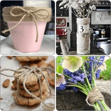 4MM Jute Rope,15M/30M/50M Strong And Heavy Duty Jute Twine, Brown Decoration  Twine String For Artworks, Gardening, Bundling, Camping, Decorating, And DIY Crafting