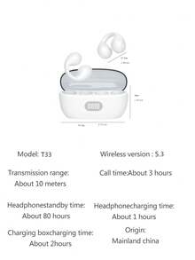 Auriculares inalámbricos Bluetooth - Diseño con clip, a prueba de sudor, sonido estéreo, compatible con Xiaomi e iPhone - Llamadas manos libres y transmisión de música - Multicolor - Ver 8