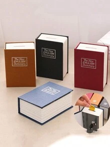 Caja de bloqueo de llave de mini libro, caja de efectivo mini con cerradura, caja de almacenamiento familiar, hucha, mejor regalo para cumpleaños y graduación (11.5x8x4.6cm/4.53x3.15*1.81in)