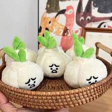 1pc Quirky Frowning Garlic, Ugly-Cute Funny Plush Garlic Key Chain - Multicolor - View 7