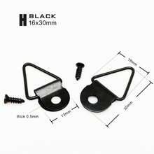100 pièces Triangle D-Ring Suspendu Peinture À L'huile Miroir Cadre Photo Cintre Art Travail Photo Mur Crochet Avec Vis Doré Argent Noir