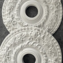 PU灯盘法式圆形吊顶装饰仿石膏吊灯装饰欧式组合灯池圆盘装饰家装材料木制品仿木制品材料 - 均碼 - 查看 7