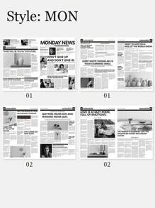 2Pcs/Set Ins Style English Newspaper, Photo Props, Decorative Ornaments, Food Photography Background Paper, Suitable For Food, Cosmetics, Jewelry Photography, Atmosphere Decoration Gifts Birthday Graduation