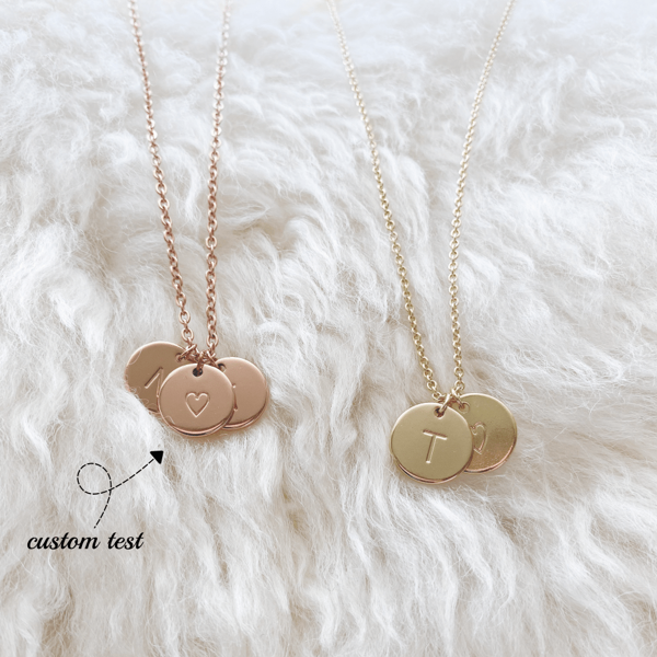 Personalized Disc Necklace Dainty Initial Necklace, Minimalist, Personalized Everyday Disc Necklace, Customized Mother's Gift, Wife Gift