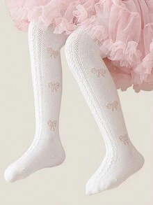 4 Pairs Of Girls Spring And Autumn Printed Pantyhose - White - View 4