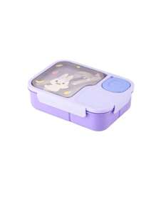 1 Pieza Caja de almuerzo de dibujos animados, una caja de almuerzo linda y minimalista con animales de dibujos animados, caja de almuerzo portátil, caja de aperitivos y almuerzos separada, adecuada para adolescentes y trabajadores en escuelas, cafeterías, hogares y campamentos, cocina, regalo de Navidad, útiles escolares