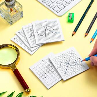 6 st fyrkantiga minigrafpapper klibbiga anteckningsblock - 150 ark, 3x3 tum, självhäftande rutnät med olika XY-axelkoordinatrutnätsdesigner - perfekt för organisering av kontorsmaterial och anteckningar