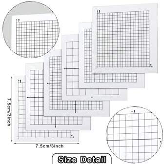 6pcs Square Mini Graph Paper Sticky Note Pads - 150 Sheets, 3x3 Inch, Adhesive Grid With Variety Of X Y Axis Coordinate Grid Designs - Perfect For Office School Supplies Organization And Note Taking Back To School