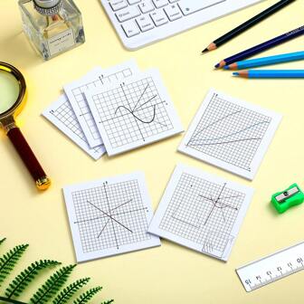 6 件装方形迷你方格纸便签本 - 150 张，3x3 英寸，粘性网格，具有多种 X Y 轴坐标网格设计 - 非常适合办公室学校用品整理和笔记记录