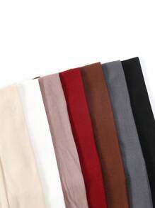 Z.H.A 1 件纯色头巾轻质头巾头巾透气弹性无檐便帽化疗帽 - 多色 - 查看 11