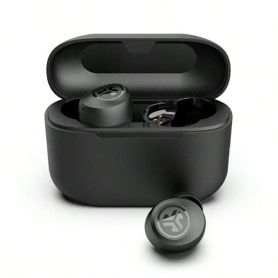JLab Go Pop+ True Wireless Bluetooth Earbuds + USB Charging Case, Dual Connect, IPX4 Sweat Resistance, Bluetooth 5.1 Connection, 3 EQ Sound Settings Signature, Balanced, Bass Boost - 黑色+ - 查看 1