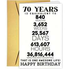 70 岁生日贺卡 - 超可爱 70 岁趣味生日礼物，适合女性/男性，70 岁生日快乐贺卡，适合女性的 70 周年纪念贺卡，桌面装饰 - 包括 70 年爱心卡和信封 - 彩色 - 查看 1