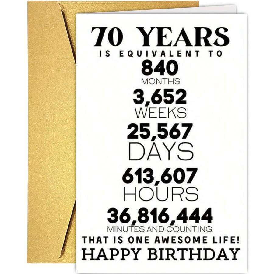 70 岁生日贺卡 - 超可爱 70 岁趣味生日礼物,适合女性/男性,70 岁生日快乐贺卡,适合女性的 70 周年纪念贺卡,桌面装饰 - 包括 70 年爱心卡和信封 - 彩色 - 查看 1