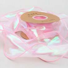 Assorted Bow Tie Ribbon, Iridescent Fish Tail Tulle Fringe, Wave Chiffon Ribbon, Handmade Hair Accessory Ornaments, Birthday Gift Packaging Ribbon, Valentine's Day Bouquet Ribbon (2 Styles Random Delivery),Christmas