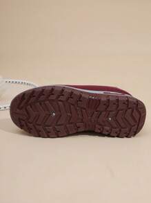 Women's Red & Black Warm Sports Outdoor Shoes, Walking Sneakers - Red - View 4