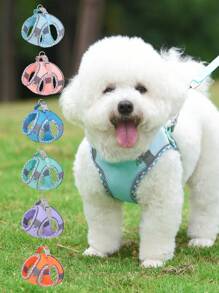 1 Set Breathable Comfortable Mesh Dog Harness With Reflective Strips, Secure Fit - Mint Green - View 8