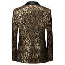 Caelus (Suit Jacket + Trousers + Vest) Men's Three-Piece Wedding Suit, Formal Three-Piece Groom's Jacket Suit, Printed Slim-Fit Suit, Men's Luxury Business And Social Attire. - Black - View 3