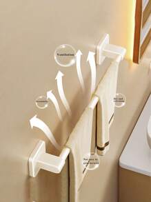 1 stuk handdoekrek voor badkamer/slaapkamer, handdoekhouder aan de muur, keukenorganizerrek, pantoffelplank, installatie zonder boren, badkamerdecoratie voor thuis, badkamerorganizer, herfstdecoratie, terug naar school