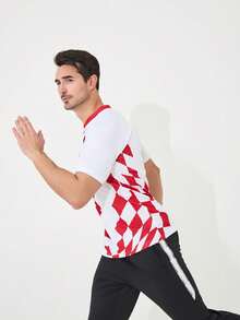 SURUIDA 1 chiếc Áo bóng đá SUIRUIDA Croatia Áo thun tay ngắn, Áo bóng đá Cúp châu Âu, Áo bóng đá cổ chữ V phong cách thể thao thường ngày tay ngắn, Thích hợp cho người hâm mộ cổ vũ cho các trận đấu - trắng - Xem 3