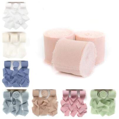 3 rotoli di nastro in chiffon, 3,8 cm x 5 metri/rotolo, nastro per incartare regali, inviti di matrimonio, fai da te, profumo da sposa, Natale