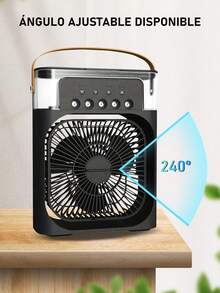 Ventilador Enfriador Y Humidificador 3 en 1,Aire Portátil de Mesa Enfriador ,Ventilador de refrigeración de aire portátiles de luz de 7 colores, mini ventilador de escritorio alimentado por USB, 3 velocidades, ajuste de 360,ventilador Humidificador de aire - Negro - Ver 4