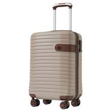 Luggage Sets 3 Piece Carry On Luggage 22x14x9 Airline Approved, Lightweight Hardshell ABS Suitcases With Wheels, 20 Inch, Khaki - Khaki - View 2