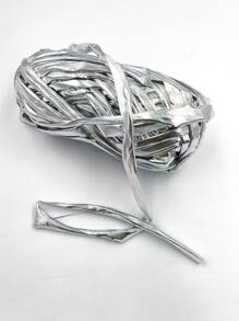 1pc Metallic Silver Shiny DIY Soft Faux Leather Woven Tape Craft Cord For Jewelry Making - Silver - View 11