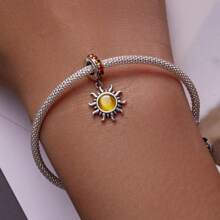 bamoer 1件925纯银蜜蜂蜂蜜吊坠,向日葵珠子,昆虫吊坠,镀玫瑰金珠子,适合女性DIY手链,精致首饰,情人节礼物 - 彩色 - 查看 3