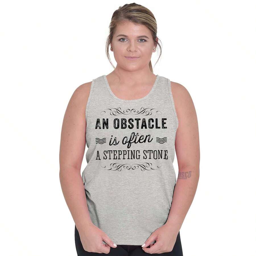 Obstacle Stepping Stone Inspirational Tank Top Tee Shirt Women