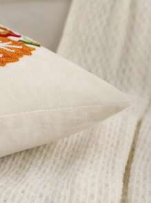 1pc Velvet Pumpkin Throw Pillow Cover For Halloween & Thanksgiving, Home Decor - Beige - View 6