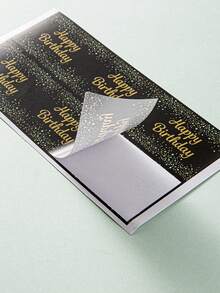 10 piezas/Set Etiquetas de botellas de agua para fiesta de cumpleaños, etiquetas de fiesta, etiquetas de feliz cumpleaños - Negro - Ver 4