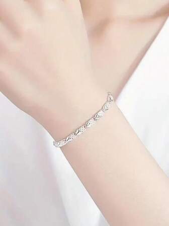 1 st Silver Fyrklöver Armband Smycken Present