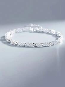 1pc Silver Four-Leaf Clover Bracelet Jewelry Gift