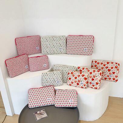 1 Máy Tính Hàn Quốc Ins Love Thơm Máy Tính Bảng Túi Bên Trong Túi Bảo Quản 11 Inch 13 Inch 15 Inch Vỏ Bảo Vệ Máy Tính