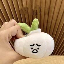 1pc Quirky Frowning Garlic, Ugly-Cute Funny Plush Garlic Key Chain - Multicolor - View 8
